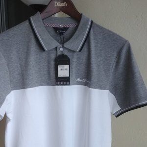 NWT Ben Sherman CONTRAST YOKE POLO - BRIGHT WHITE size L